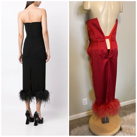 16Arlington strapless dress with feather trim - Picture 2 of 12